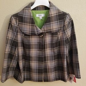 Isaac Mizrahi for Target Plaid Swing Jacket Sz 10